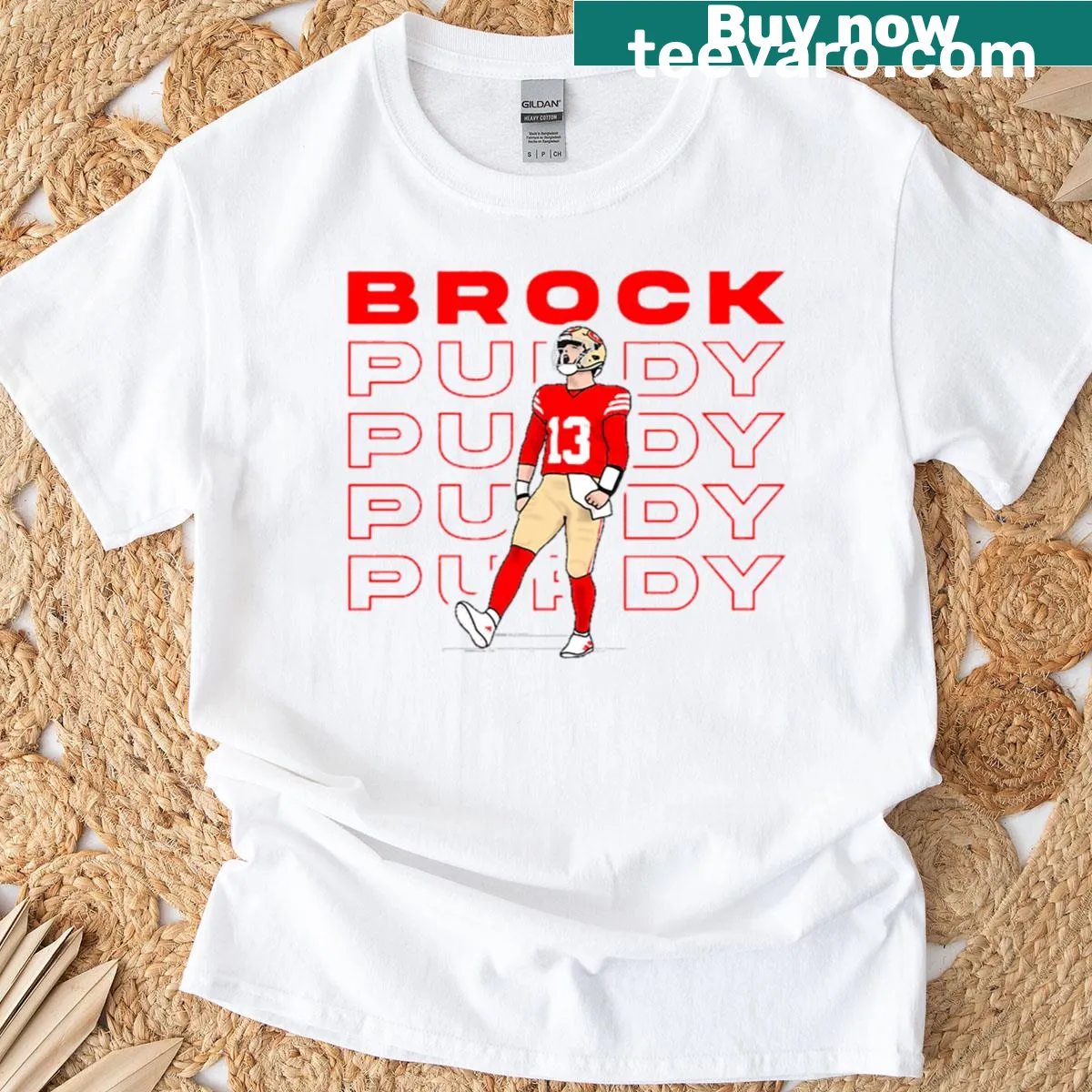 Brock The Touchdown t-shirt featuring bold text celebrating touchdowns — on a men's t-shirt