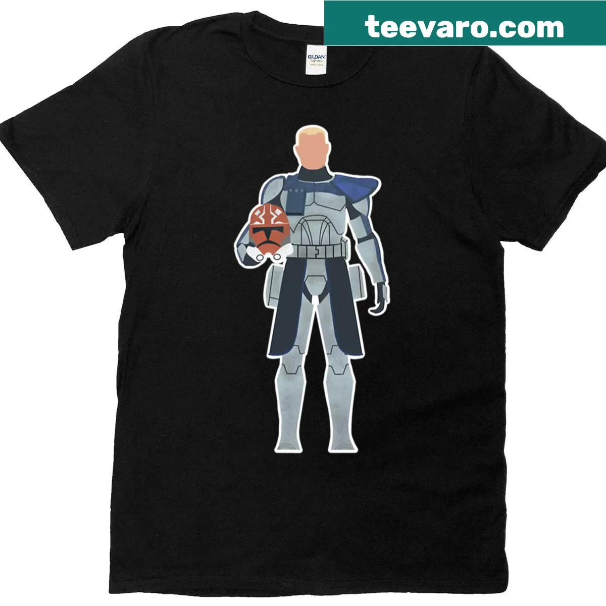 Illustrated Captain Rex t-shirt with dynamic design — on a men's t-shirt