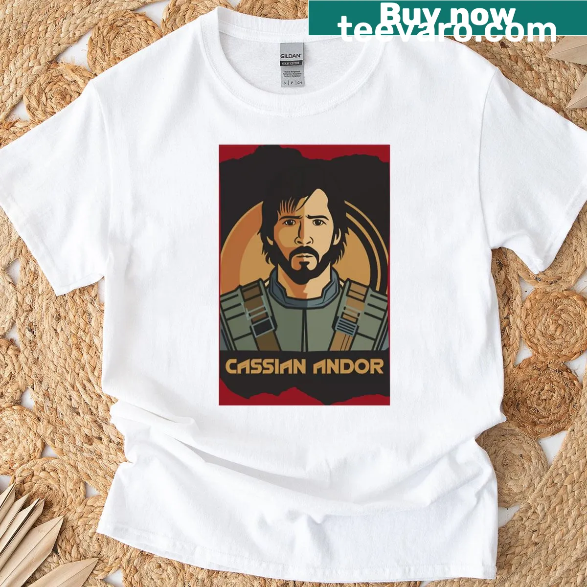 Oversized t-shirt with minimalist Cassian silhouette design — on a men's t-shirt