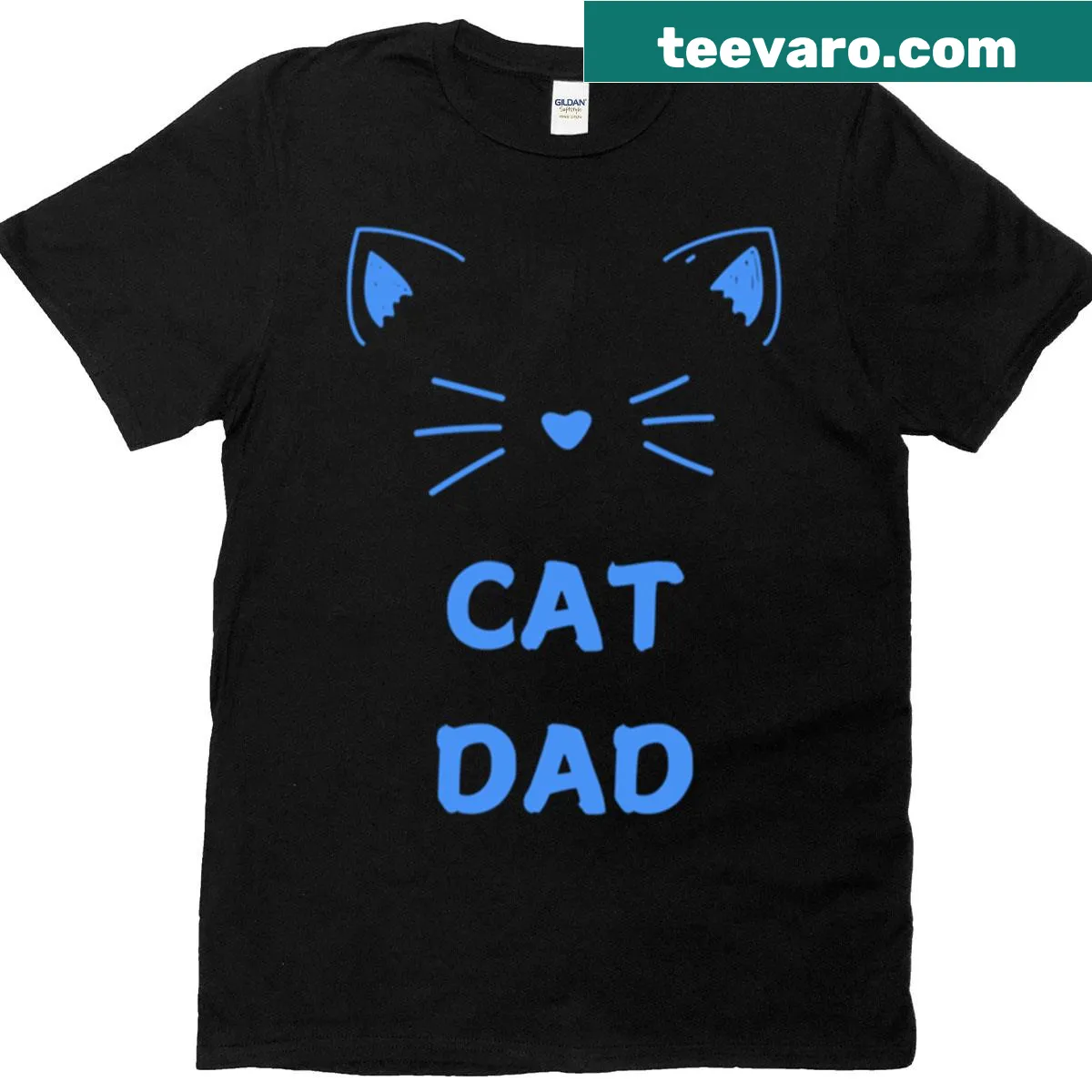 Adorable Cat Dad t-shirt with playful graphic design — on a men's t-shirt