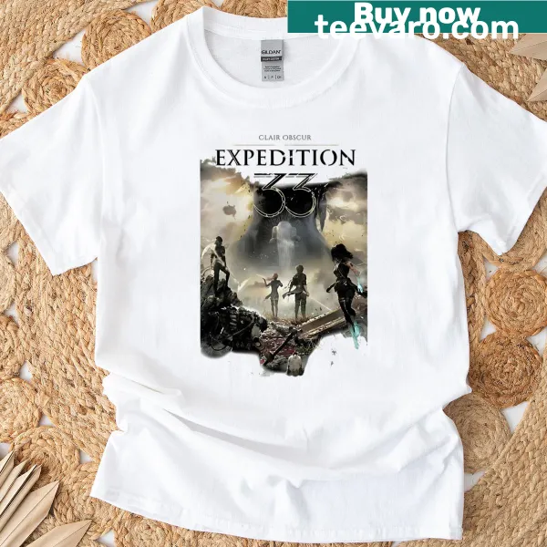 Vintage-inspired gamer T-shirt featuring Clair Obscur Expedition 33