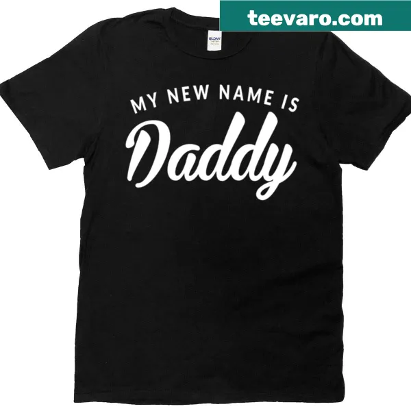 T-shirt with bold 'Daddy' text printed across the chest
