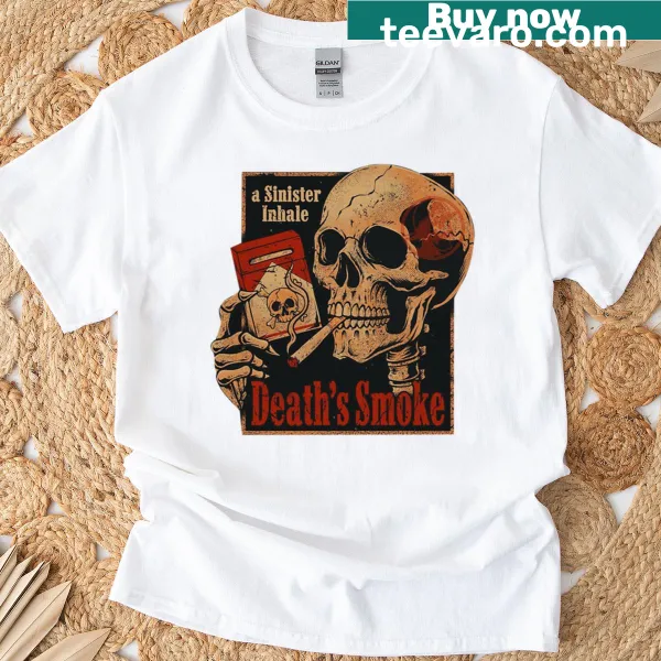 T-shirt featuring an eerie smoke graphic for a spooky theme