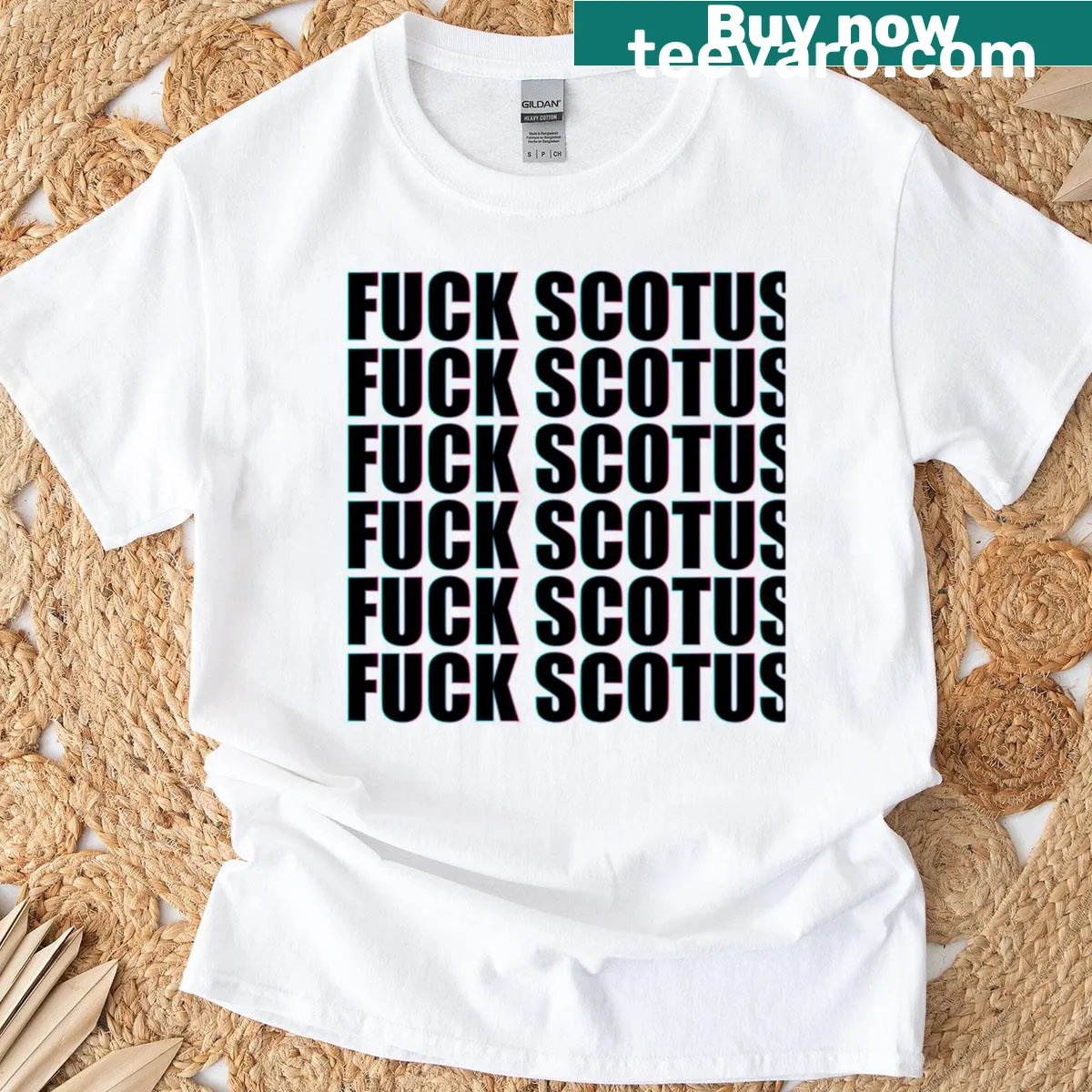 T-shirt with bold text reading 'Fck Scotus' — on a men's t-shirt