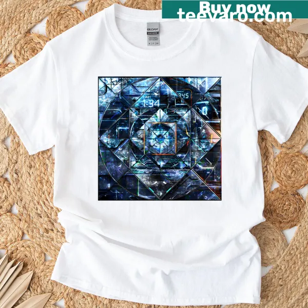 Abstract grunge T-shirt design featuring Fractured Time theme