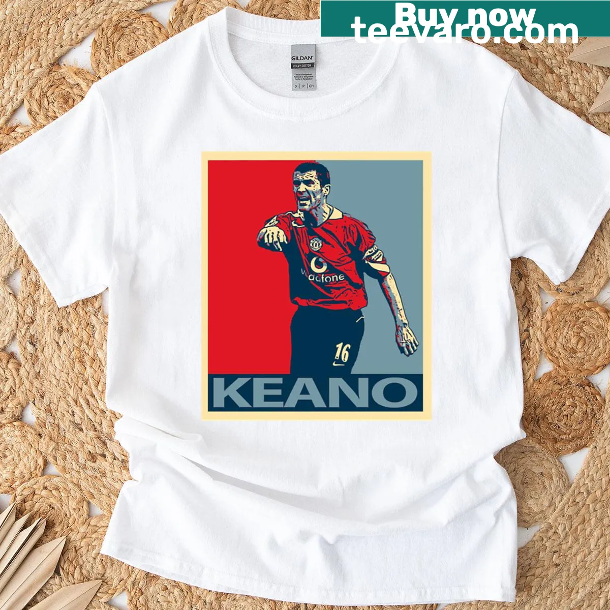 Humorous graphic tribute to Roy Keane on a football T-shirt — on a men's t-shirt