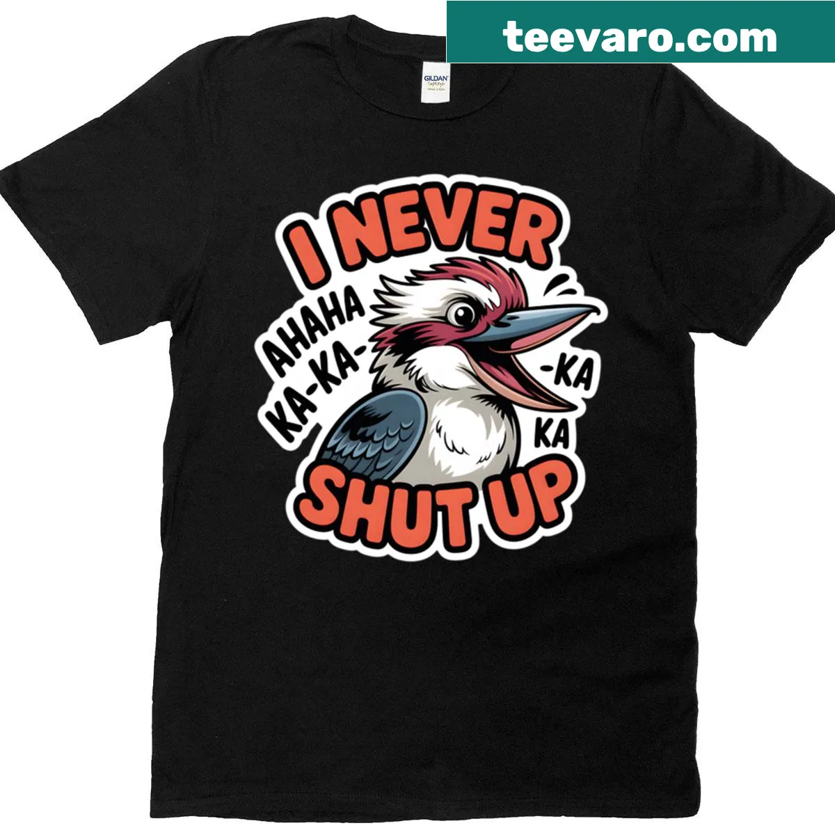 Humorous Kookaburra T-shirt featuring a playful design. — on a men's t-shirt