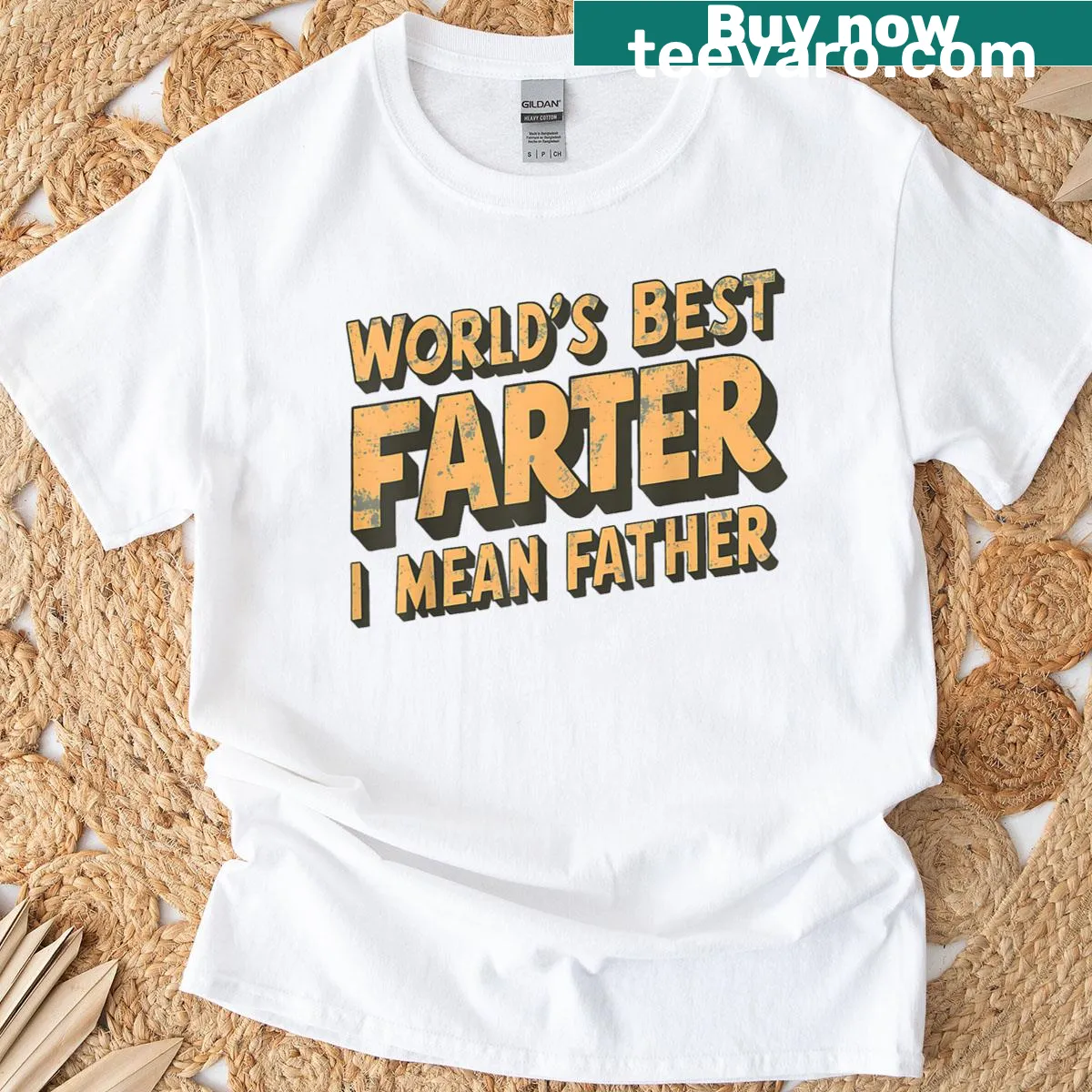 Funny t-shirt proclaiming 'World's Best Farter' for dads — on a men's t-shirt