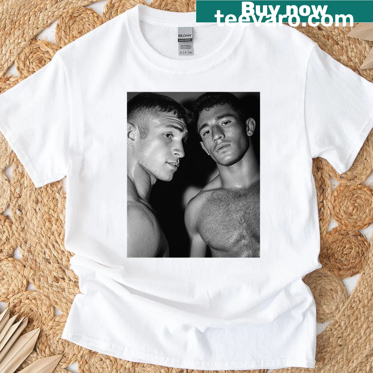 Athlete portrait of a wrestler in action on a graphic t-shirt. — on a men's t-shirt