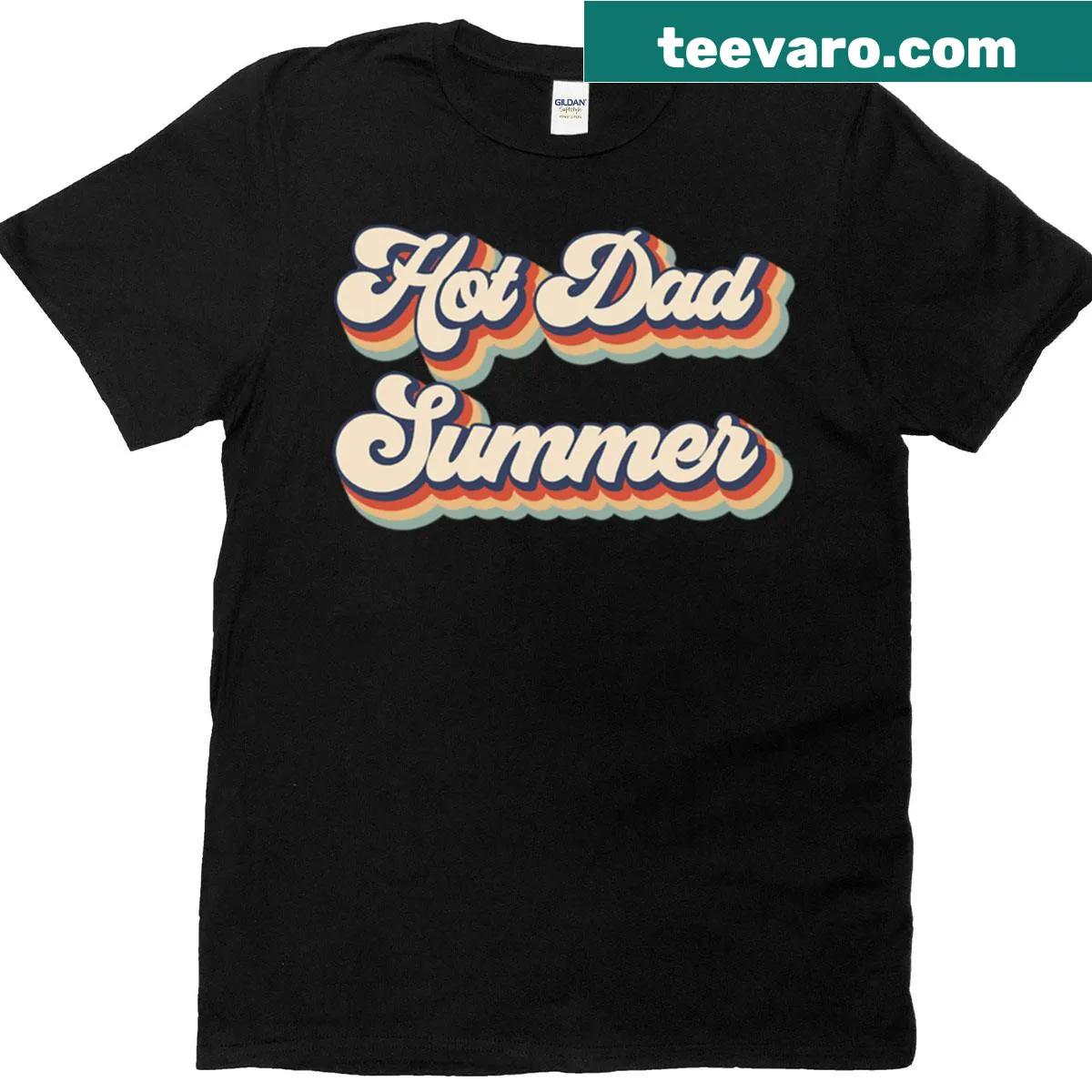 Vintage-style T-shirt celebrating Hot Dad Summer for Father's Day. — on a men's t-shirt
