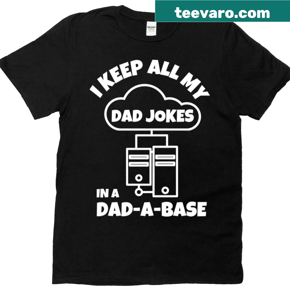 Humorous dad t-shirt with a pun about dad jokes — on a men's t-shirt