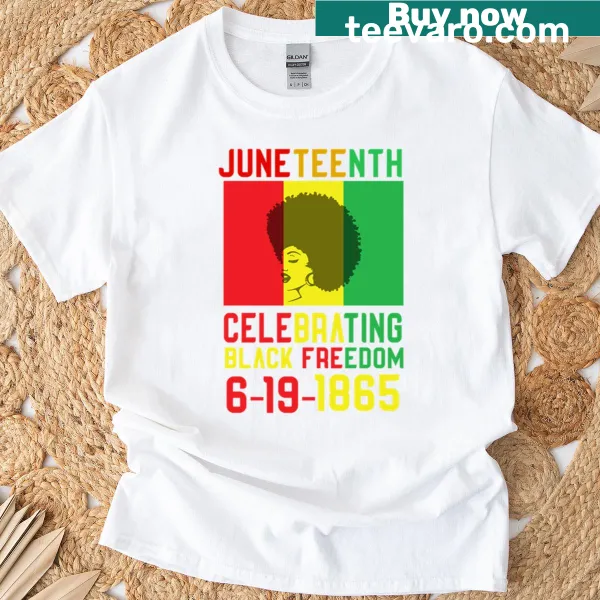Illustrated T-shirt with 'Infinite Freedom' celebrating Juneteenth