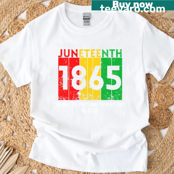 Illustration of African American flag on a proud Juneteenth t-shirt