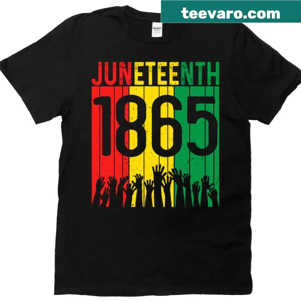 Commemorative Juneteenth 1865 Celebration T-shirt with celebratory text