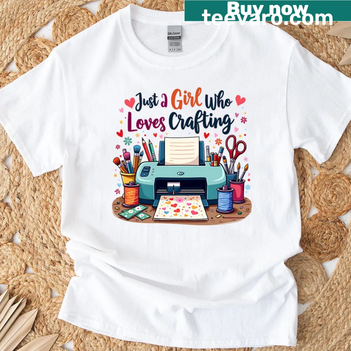 Crafting-themed T-shirt with text 'Just A Girl Who Loves Crafting' — on a men's t-shirt