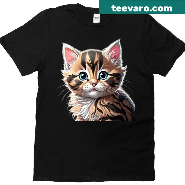 Cute kitten cartoon T-shirt for kids