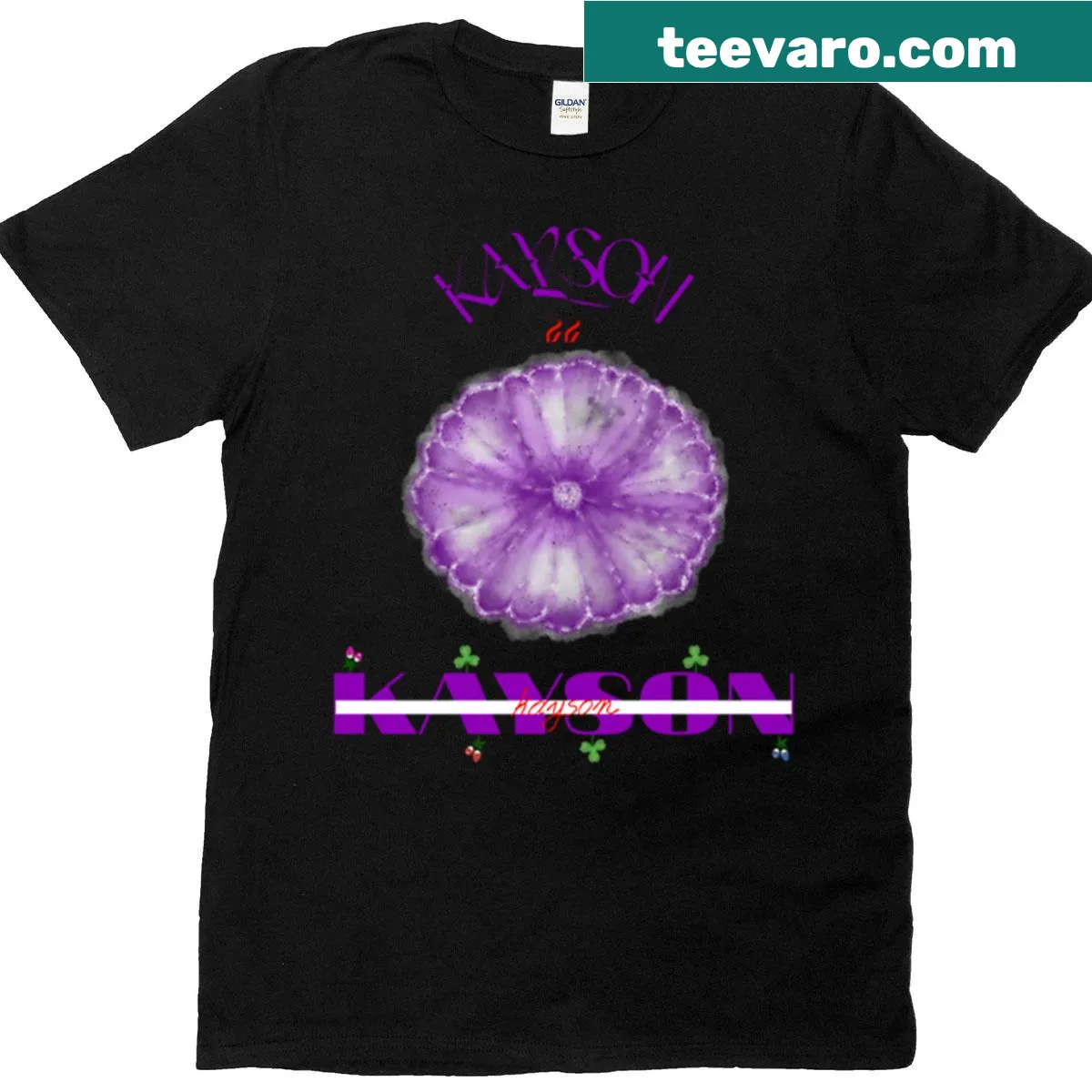 Simple Kayson T-shirt with elegant typography — on a men's t-shirt