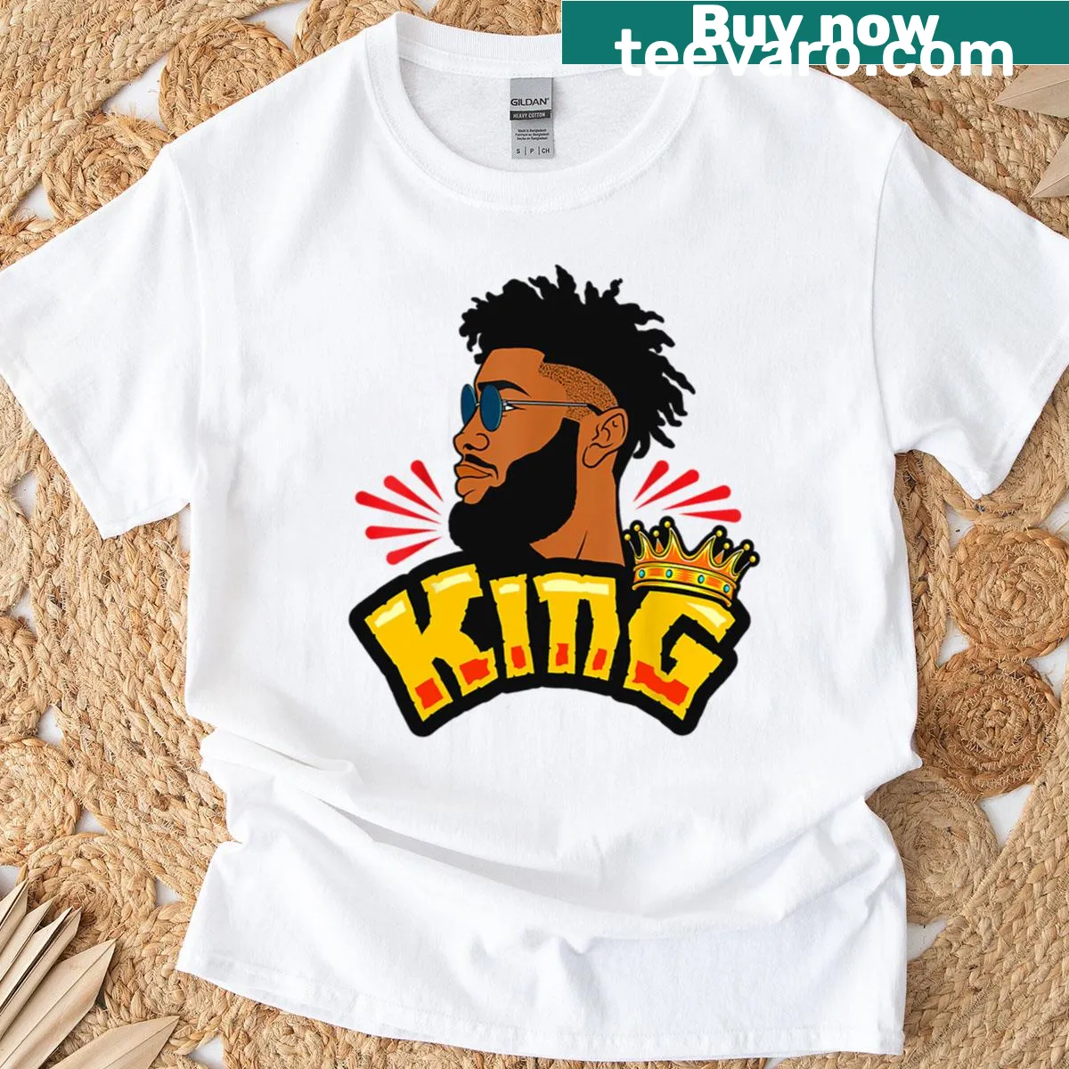 Oversized T-shirt with Juneteenth Independence Day patriotic design — on a men's t-shirt