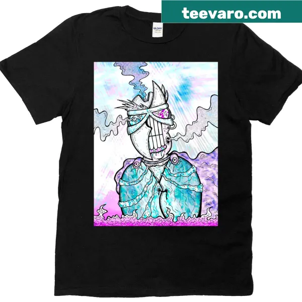 Light-mesh warrior illustration T-shirt for fantasy fans