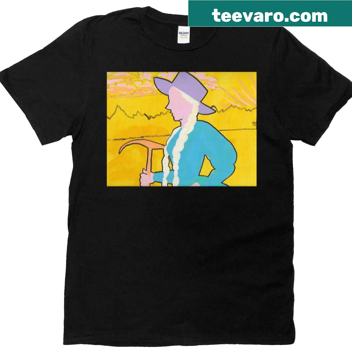 Vintage-inspired Miner 49er t-shirt featuring mining imagery — on a men's t-shirt