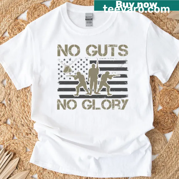 Motivational T-shirt with 'No Guts No Glory' phrase