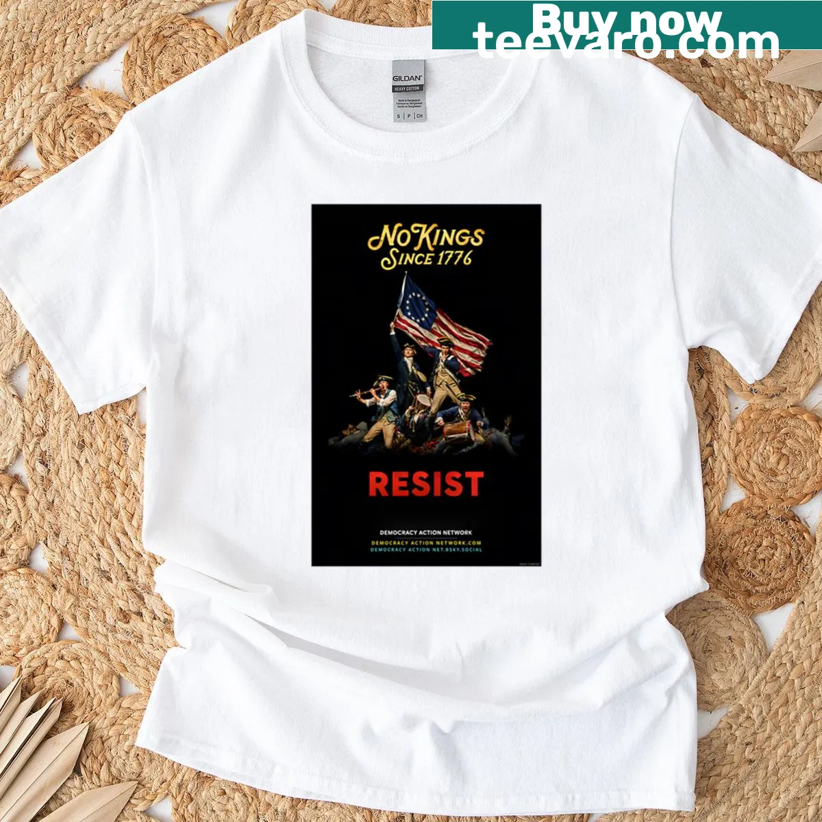 Graphic T-shirt displaying 'No Kings Since 1776' in bold typography — on a men's t-shirt