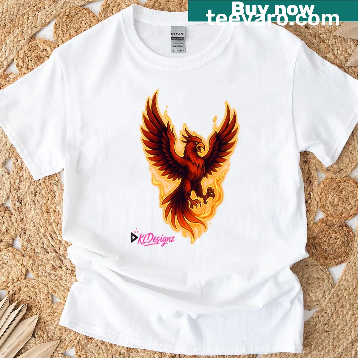 Phoenix illustration on a t-shirt — on a men's t-shirt