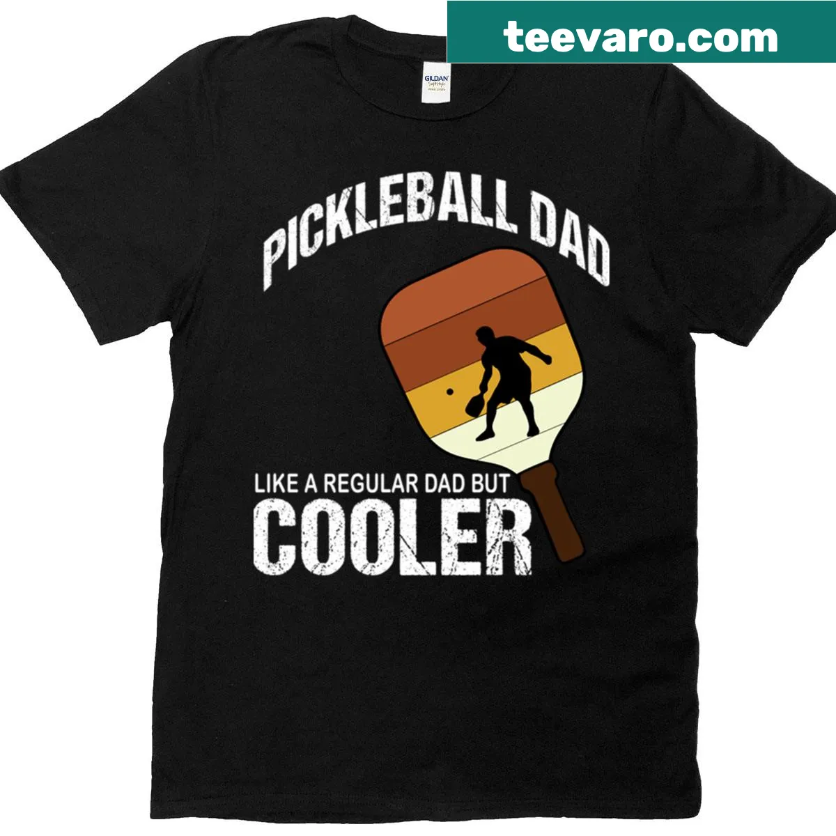 Funny Pickleball Dad t-shirt with clever slogan — on a men's t-shirt