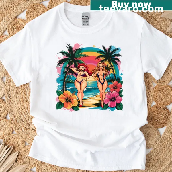 Retro pin-up girl graphic on a T-shirt