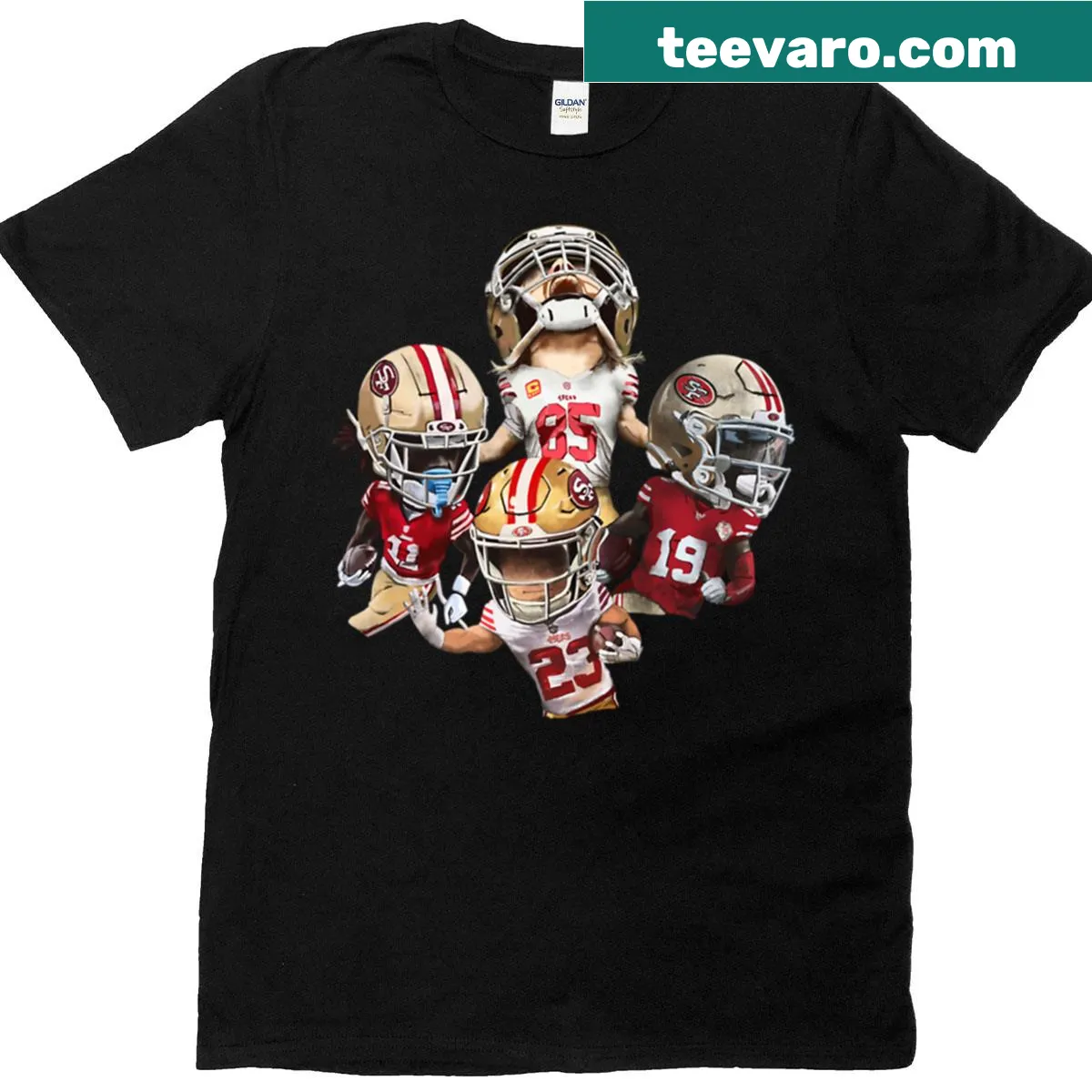 Playful San Francisco 49ers themed T-shirt — on a men's t-shirt