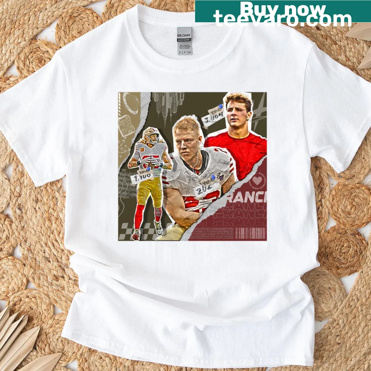 San Francisco football squad graphic T-shirt — on a men's t-shirt