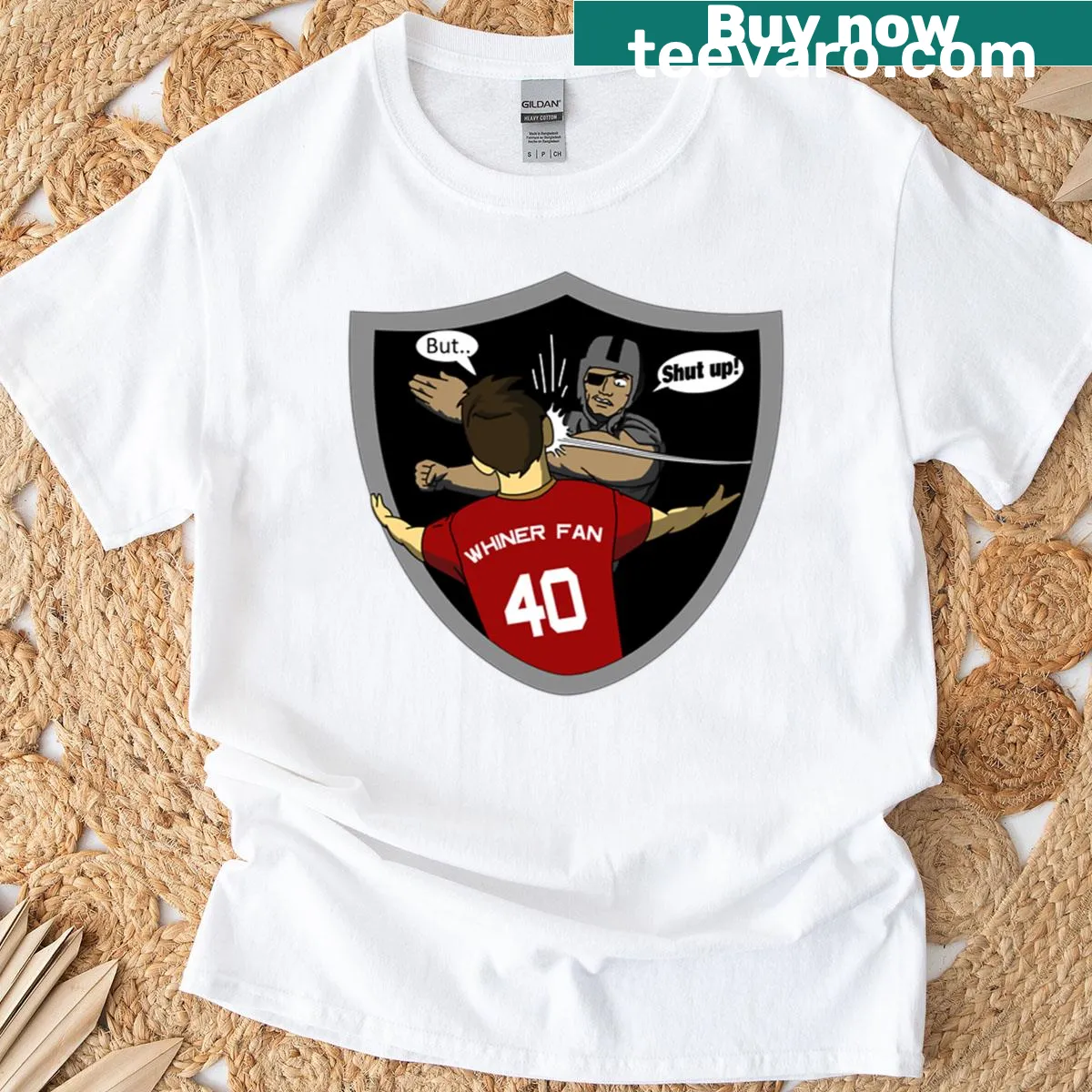 Illustrated 'Slap A 49er' t-shirt with playful hand graphic and text — on a men's t-shirt
