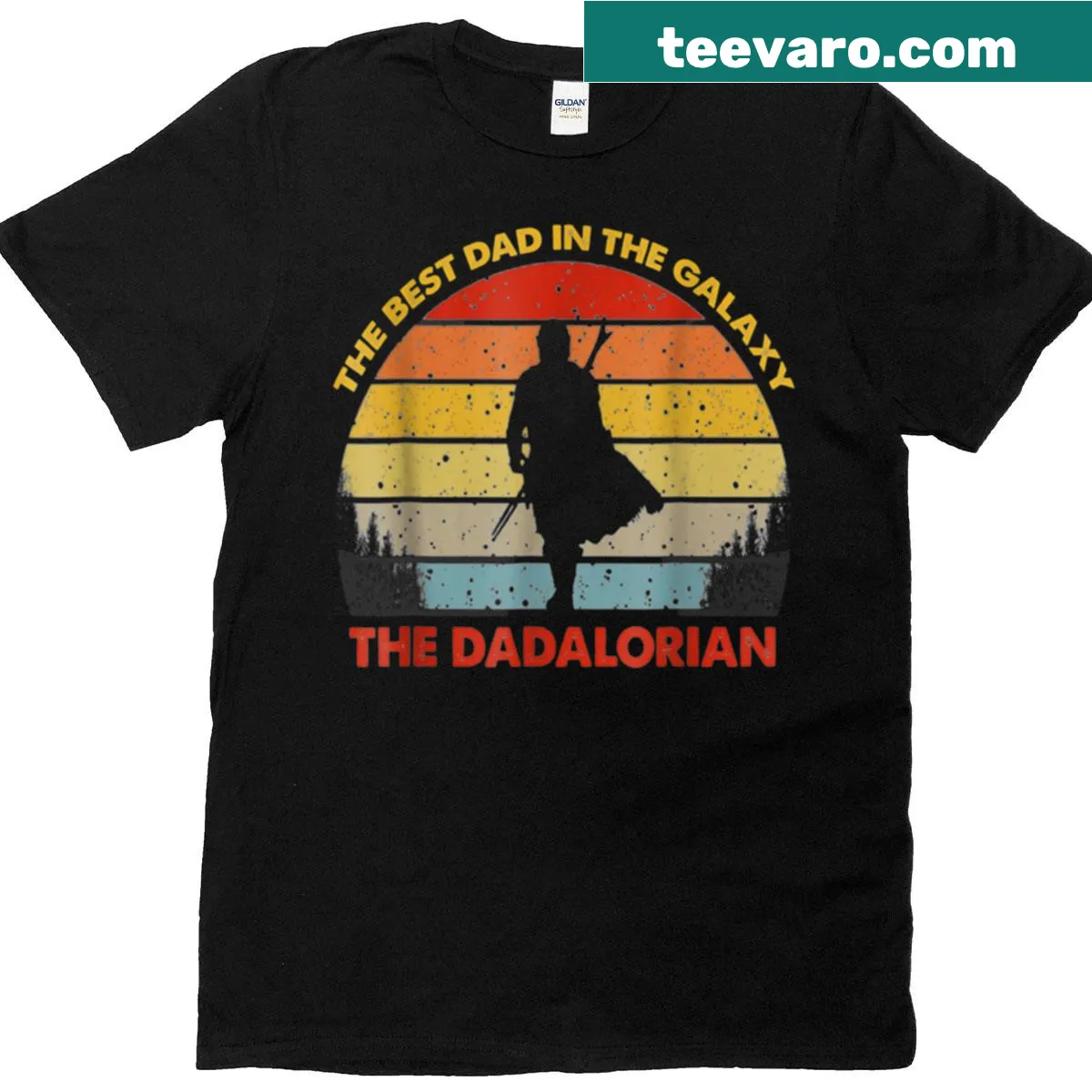 Retro design t-shirt stating 'Best Dad In The Galaxy' — on a men's t-shirt