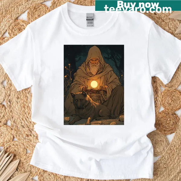 Oversized t-shirt featuring a minimalist hermit silhouette