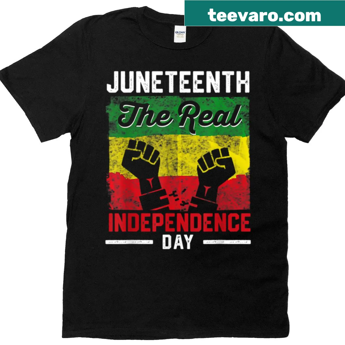 Oversized T-shirt with typography celebrating Juneteenth Independence Freedom Day — on a men's t-shirt