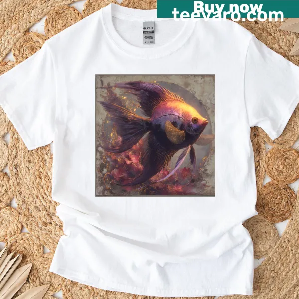T-shirt featuring an enchanting aquatic design with marine life