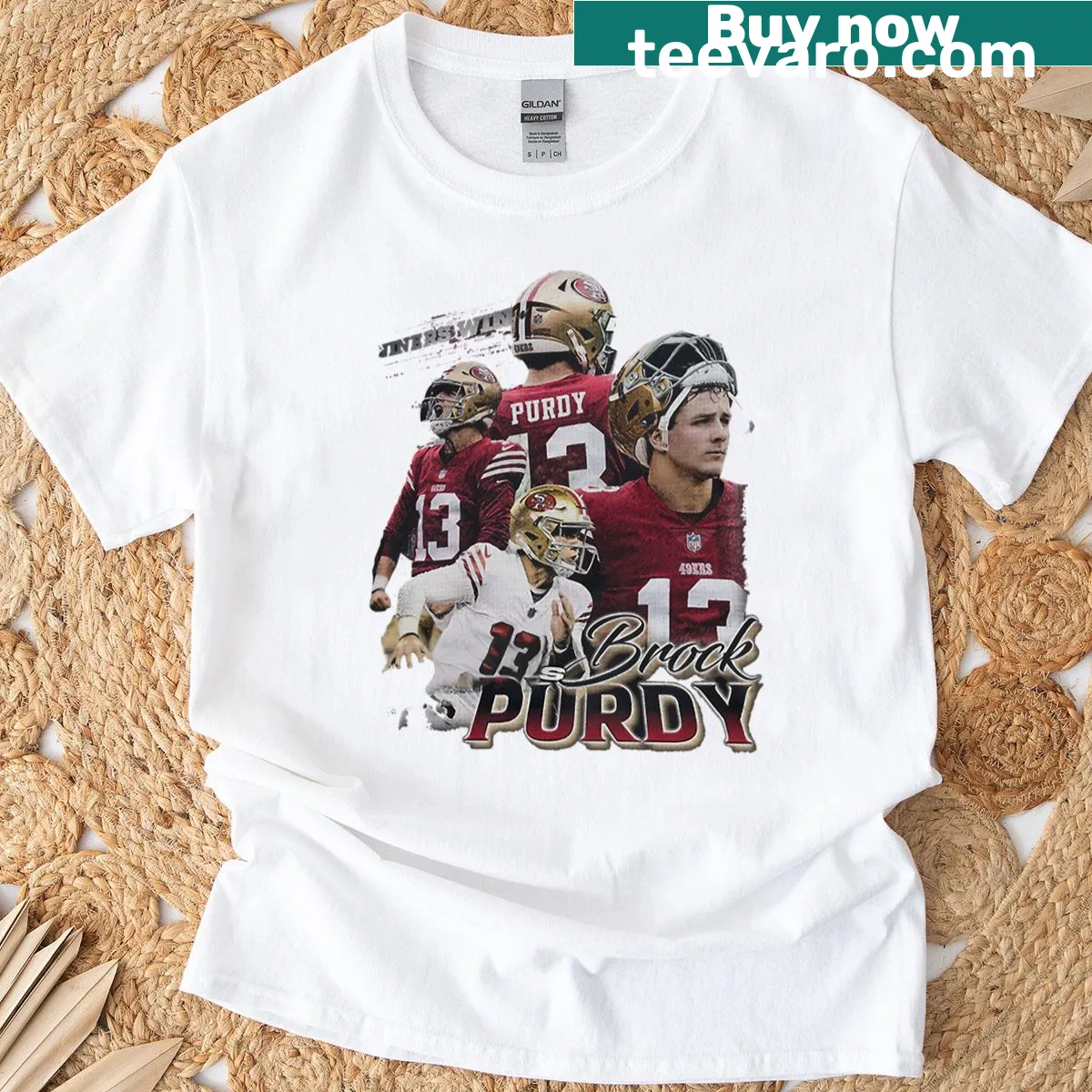 Vintage Brock Purdy t-shirt designed for sports fans with a nostalgic vibe — on a men's t-shirt