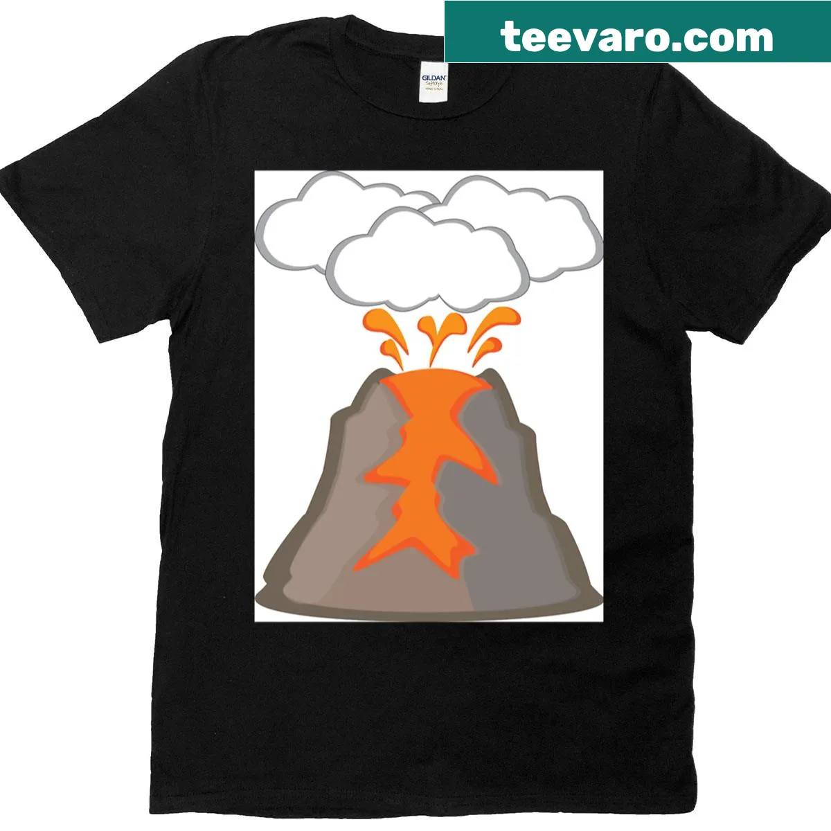 Artistic representation of a volcano on a T-shirt — on a men's t-shirt
