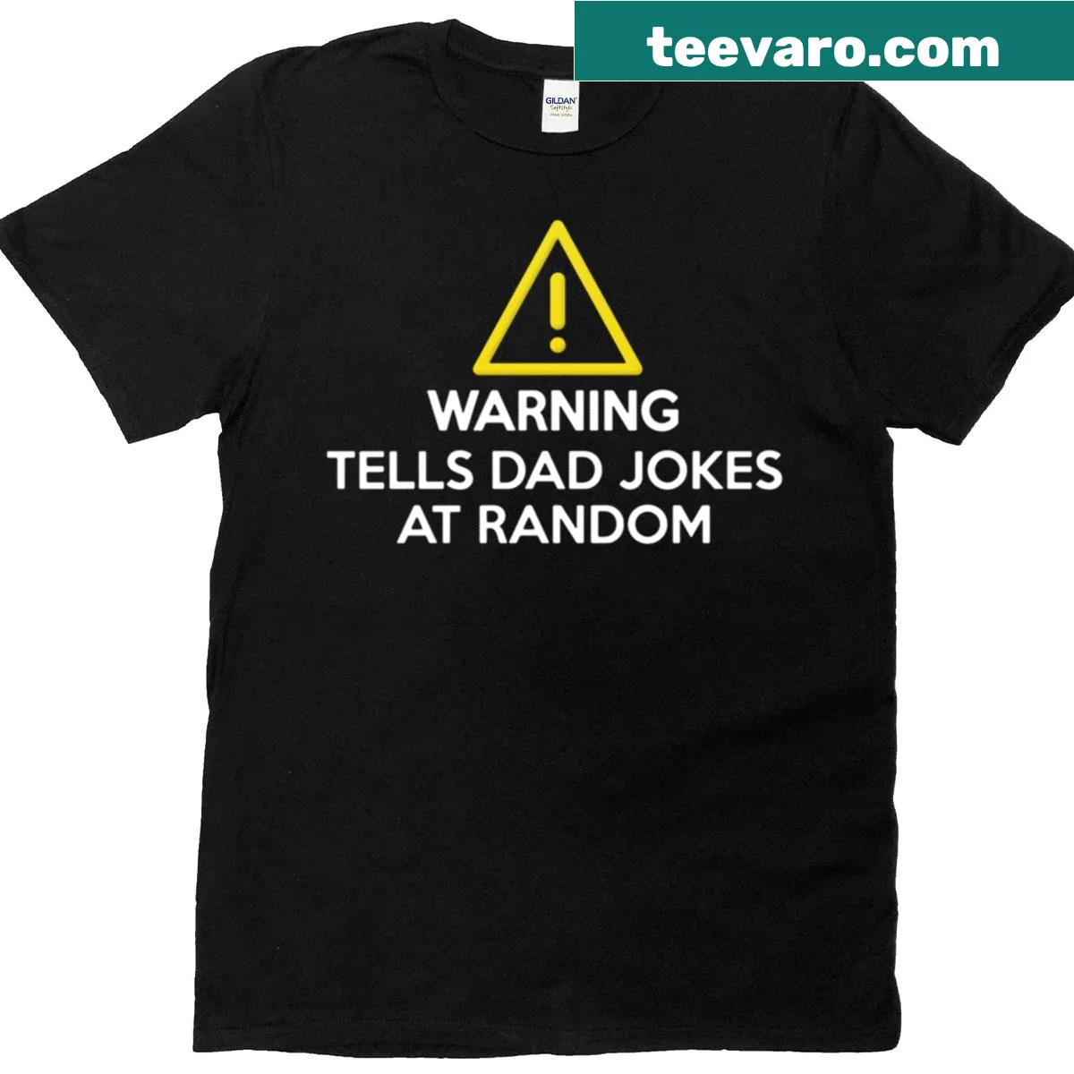Funny dad t-shirt warning about dad jokes — on a men's t-shirt