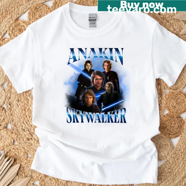 Nostalgic retro collage of Anakin Skywalker on t-shirt