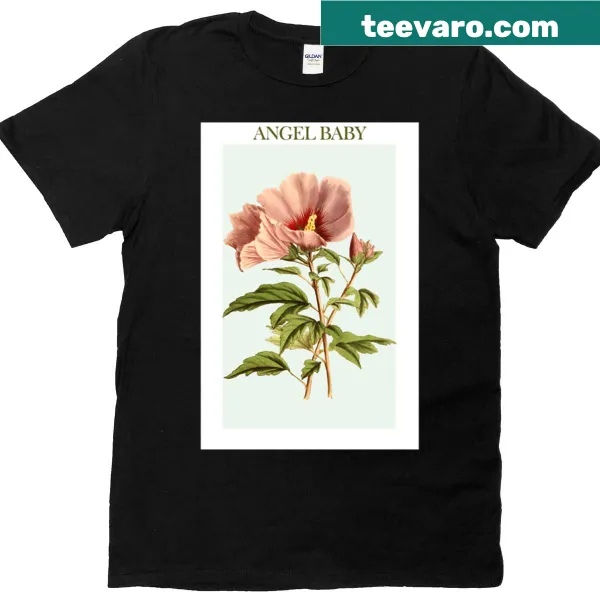 Illustrated T-shirt inspired by Troye Sivan's Angel Baby with floral motifs