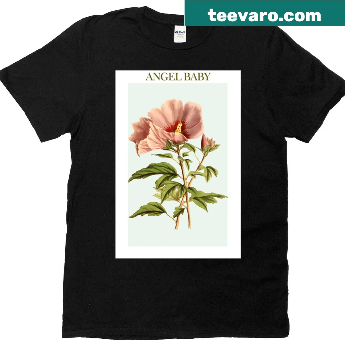 Illustrated T-shirt inspired by Troye Sivan's Angel Baby with floral motifs — on a men's t-shirt
