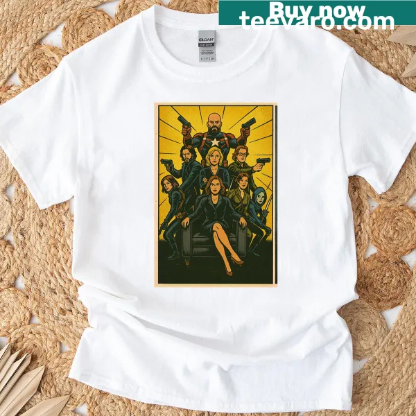 Bold typography anti-heroes design on 70s style t-shirt