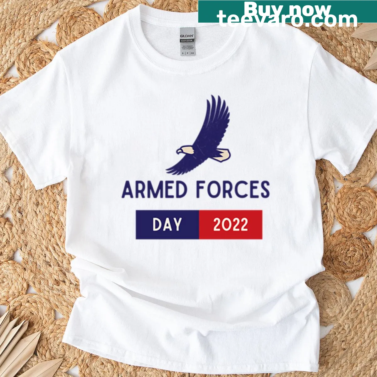 Armed Forces Day 2022 t-shirt with patriotic design — on a men's t-shirt