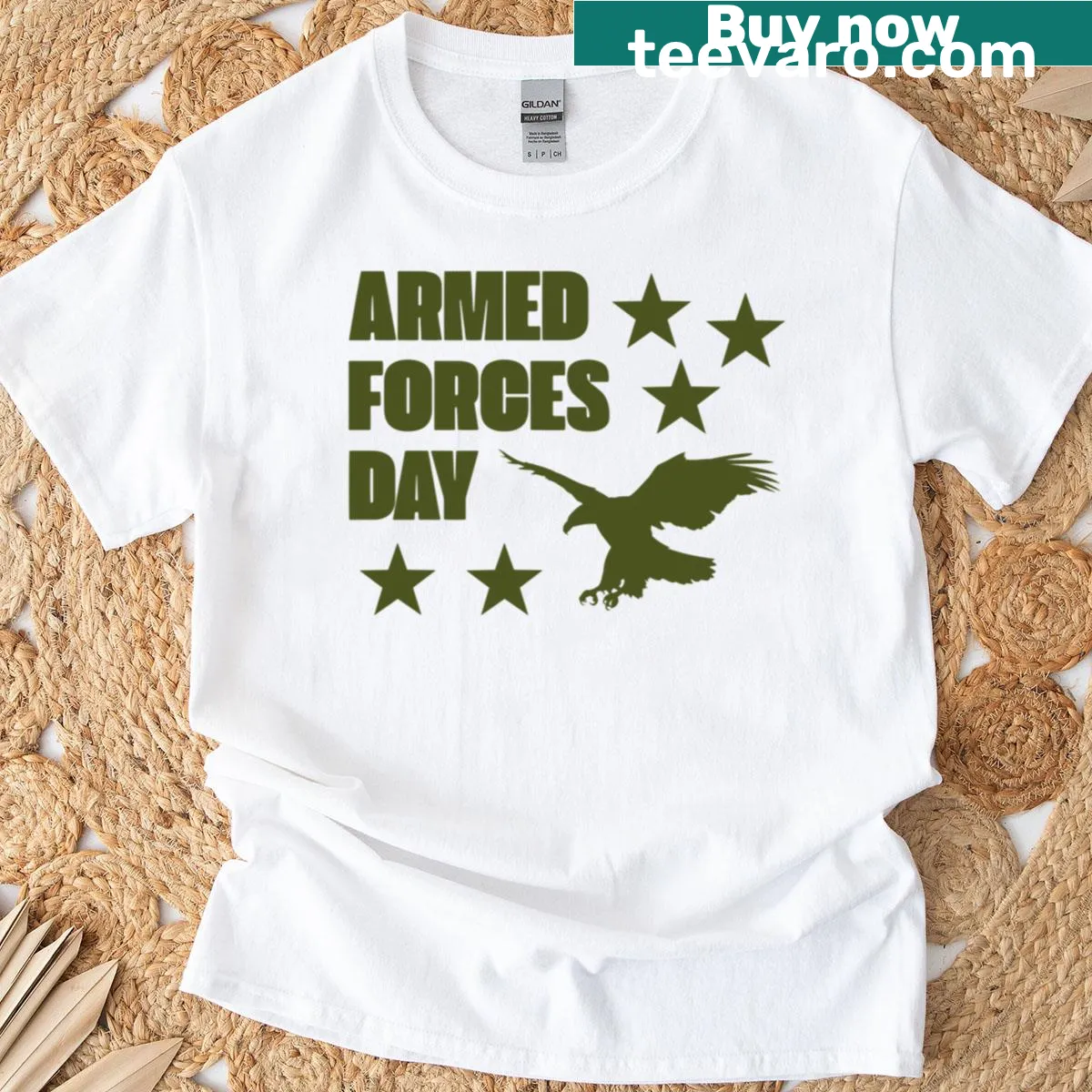 T-shirt with bold 'Honor For Soldiers' text honoring veterans — on a men's t-shirt