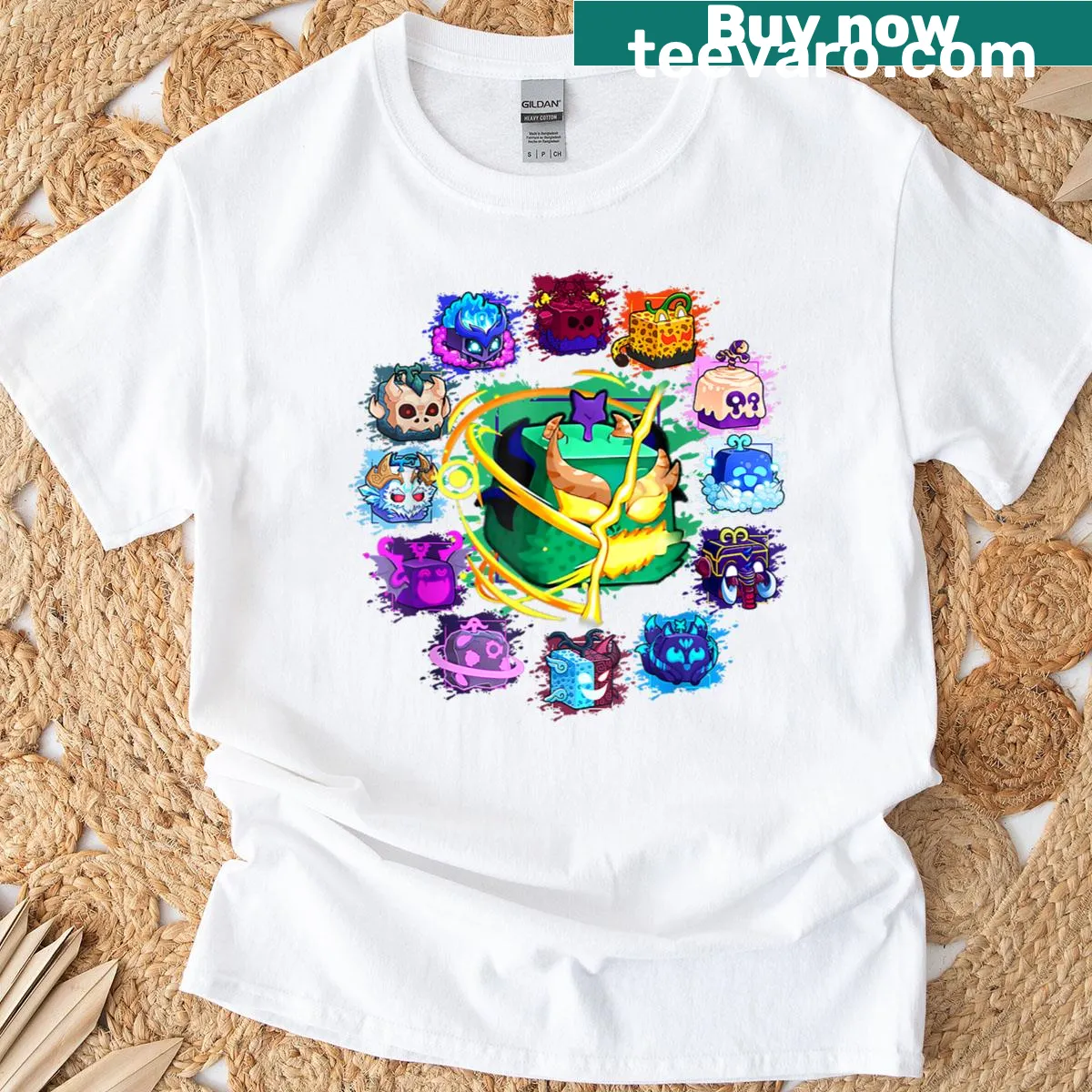 Blox Fruit themed t-shirt for gaming enthusiasts — on a men's t-shirt