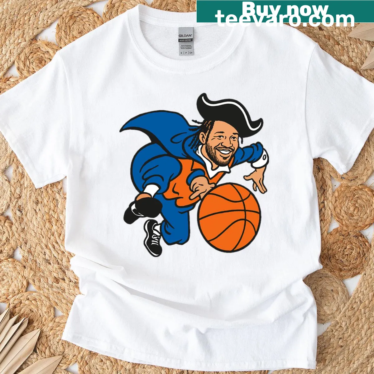 T-shirt featuring bold text honoring Bocker Brunson of the Knicks — on a men's t-shirt