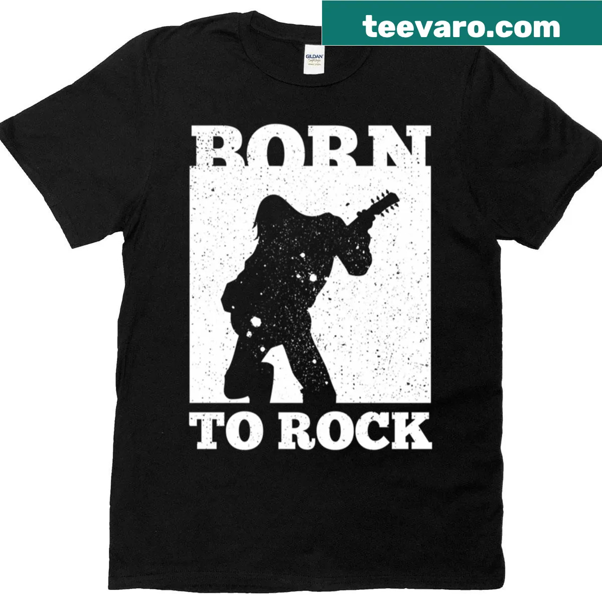 Rock Band T-shirt featuring 'Born To Rock' in bold typography — on a men's t-shirt