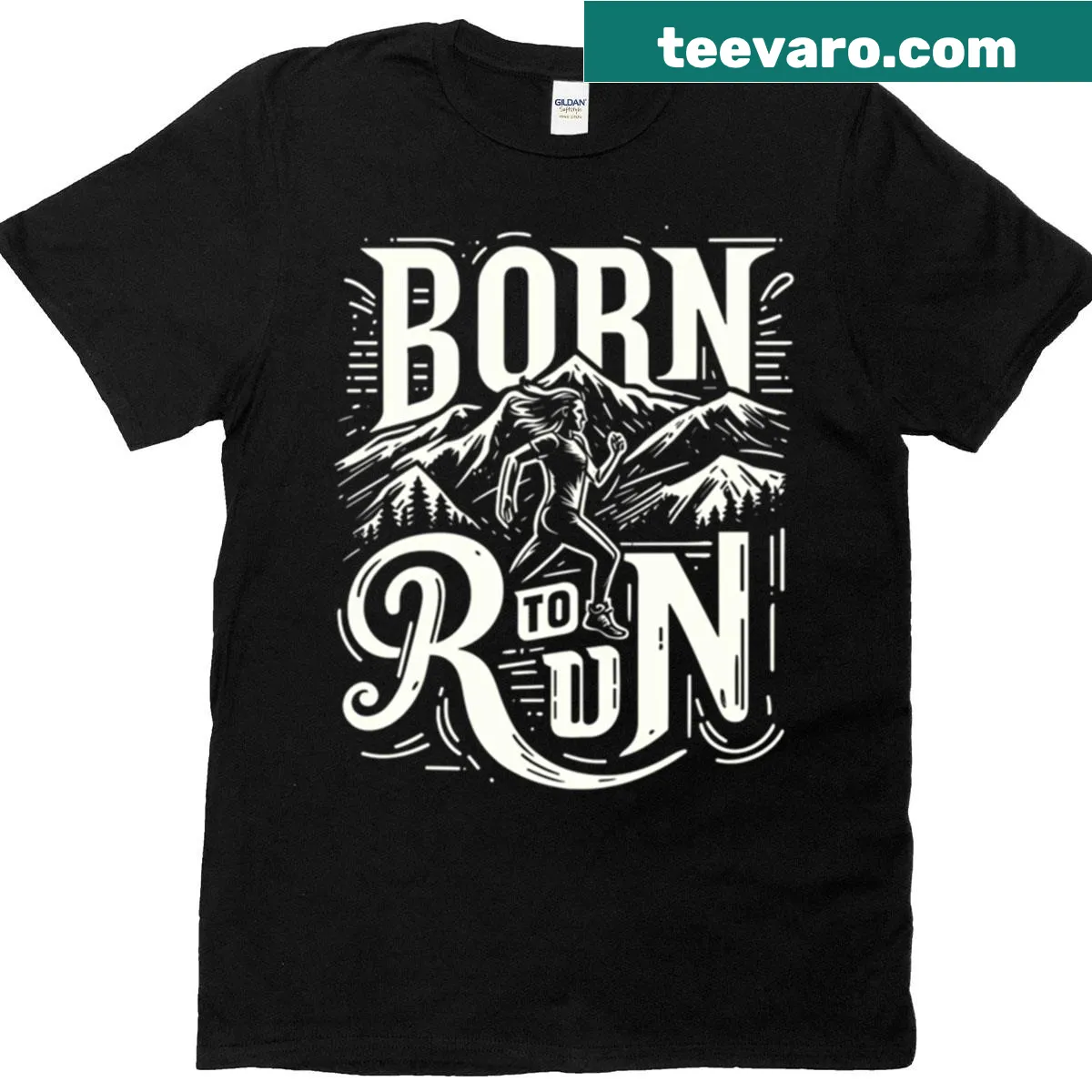 Born To Run t-shirt featuring bold text — on a men's t-shirt