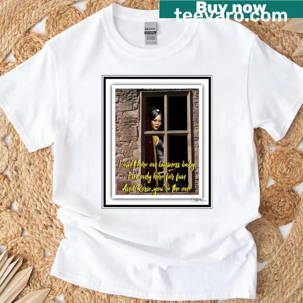 T-shirt featuring Bruce Springsteen lyrics from 'Rosalita' in stylish typography
